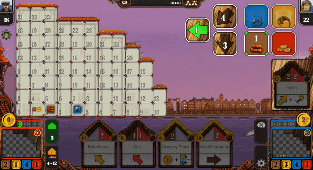 a screenshot from the digital version of Le Havre: The Inland Port