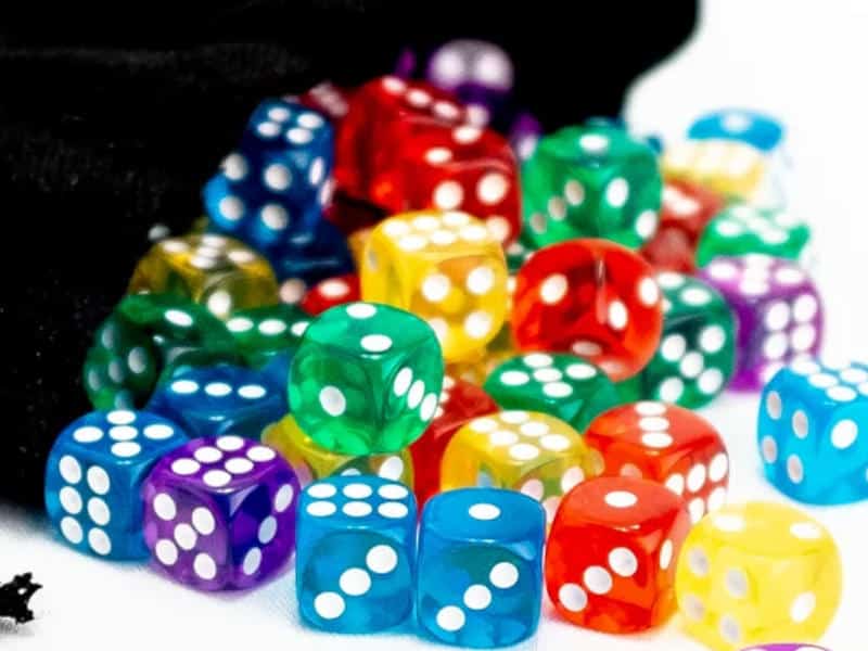 Sagrada's gorgeous, translucent, colourful dice (photo courtesy of Floodgate Games)