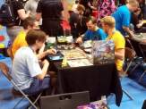 people playing board games