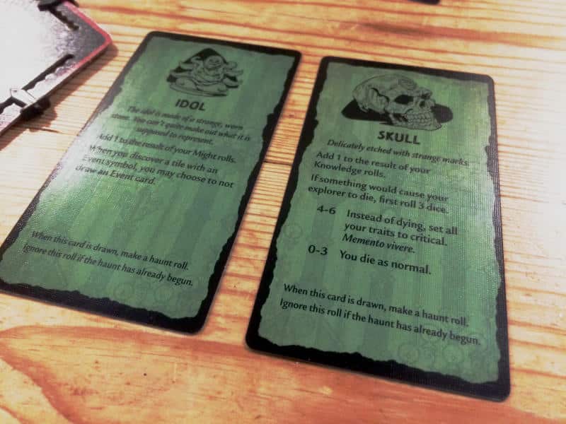 two Omen cards from Betrayal at House on the HIll