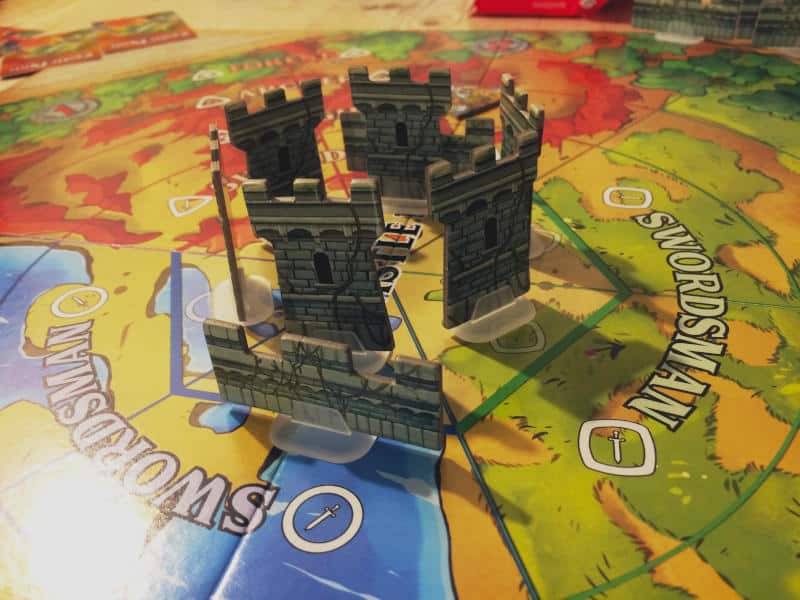 the six tower standees and some of the wall standees in the centre of the game board