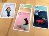 some of the cards in Sea Salt & Paper, all in an origami style - in the picture: a mermaid, penguin and crab