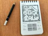 the pencil, that's also a dice, and the ring-bound notebook that make up Paper App Dungeon