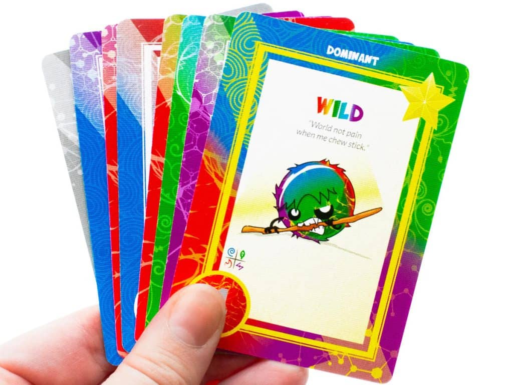 some of the Multi-Color cards fanned out held in a hand