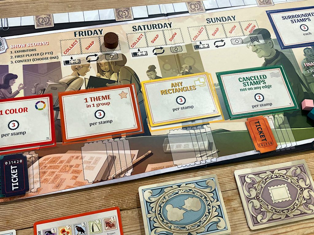 the main game board showing the different scoring options