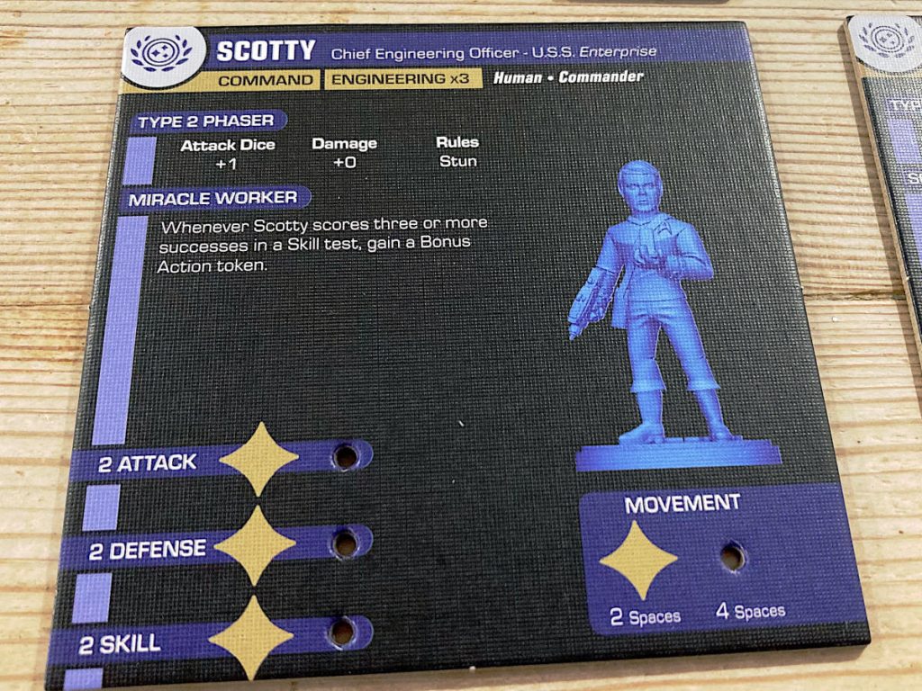 the character board for Chief Engineering Officer Scotty