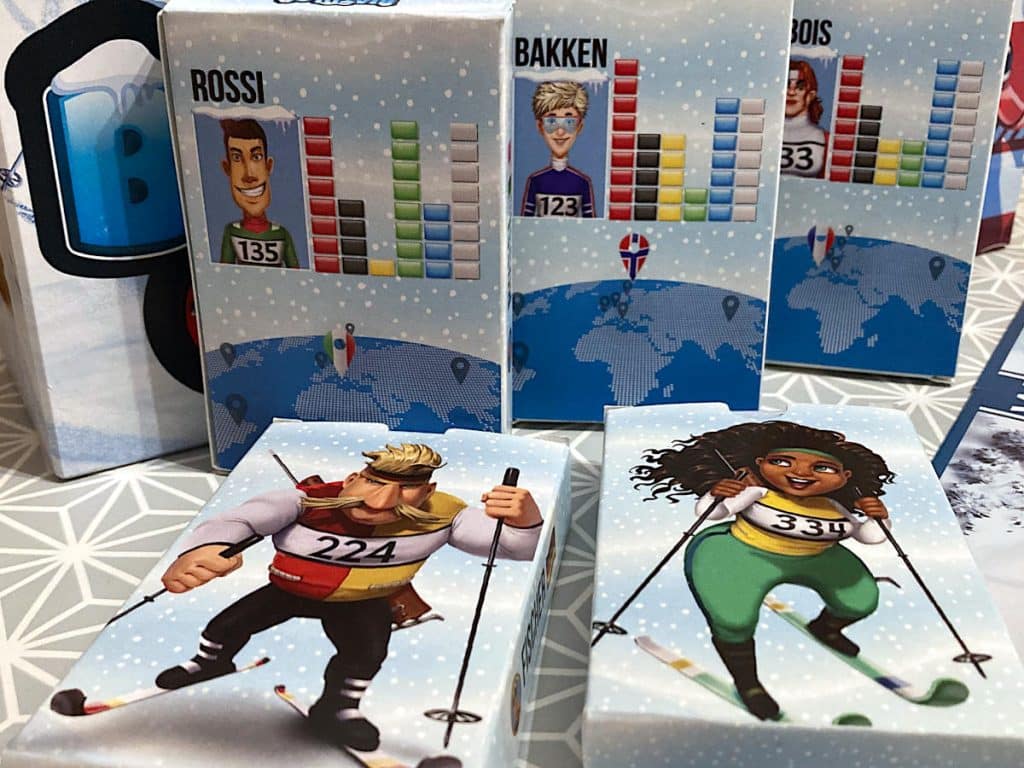 the deck boxes for the different types of skiers in Biathlon Blast