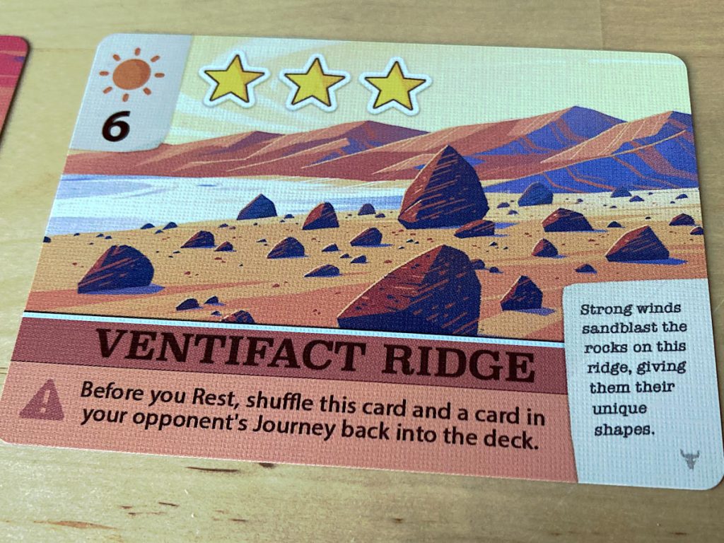 the Ventifact Ridge card from Death Valley: Highs & Lows