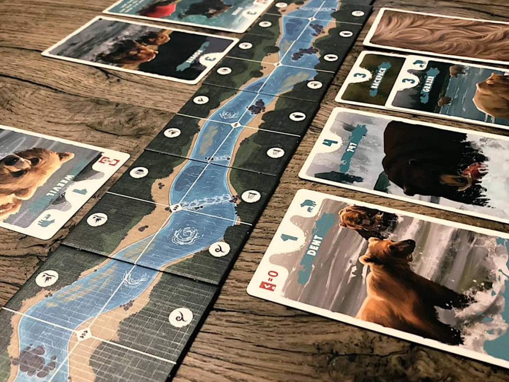 the Brooks River from Katmai with bear cards either side