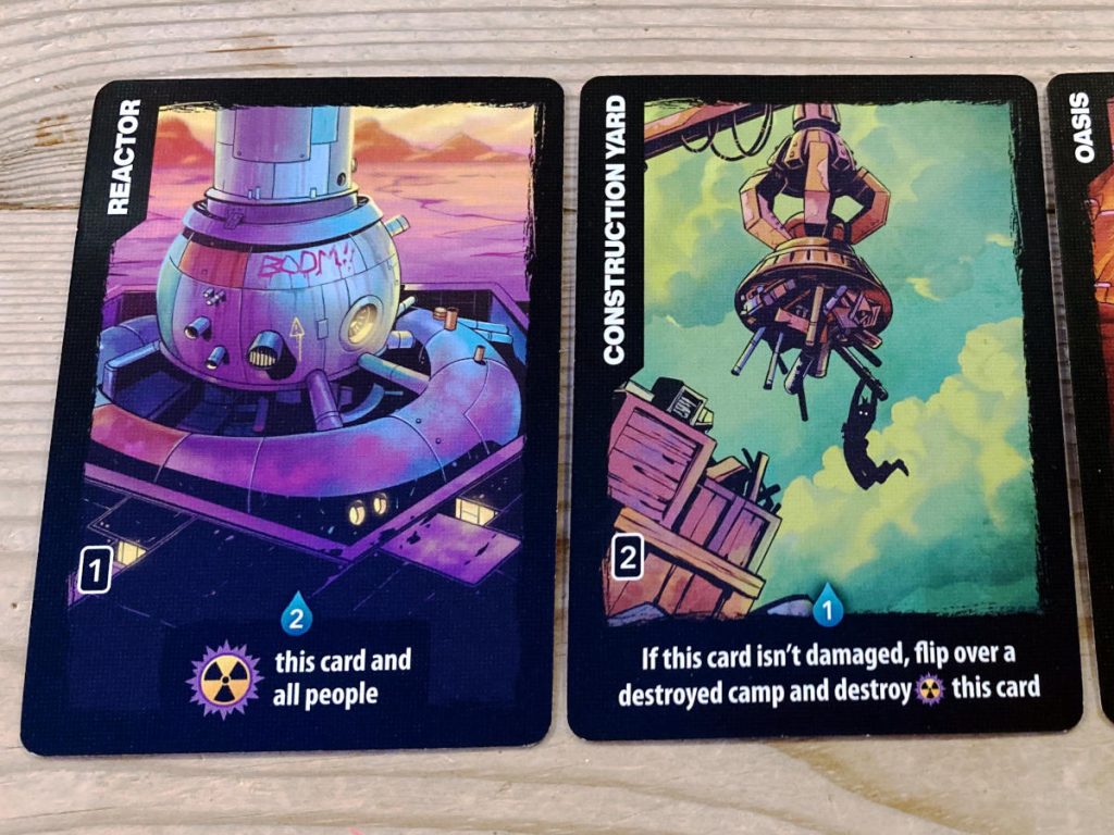 the Reactor and Construction Yard cards from Radlands