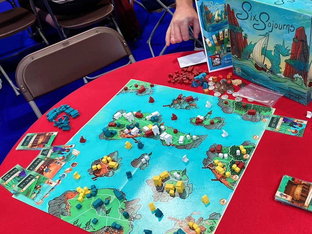 Six Sojourns prototype set up on a table