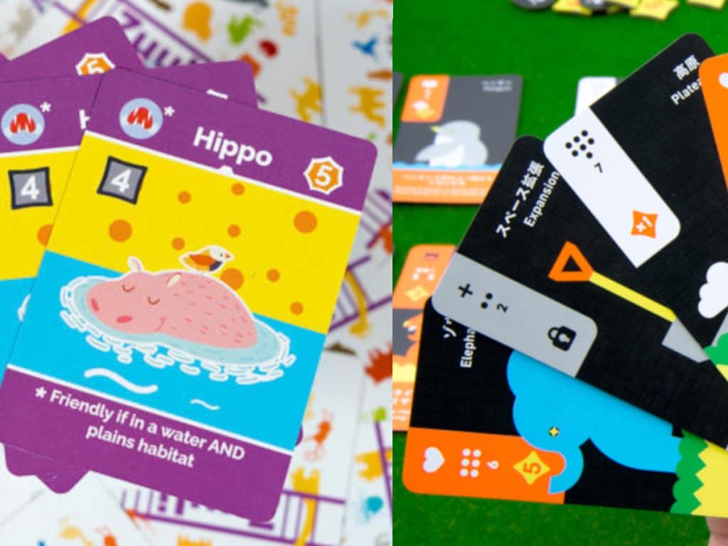 cards from Zuuli on the left and cards from Moving Wild on the right