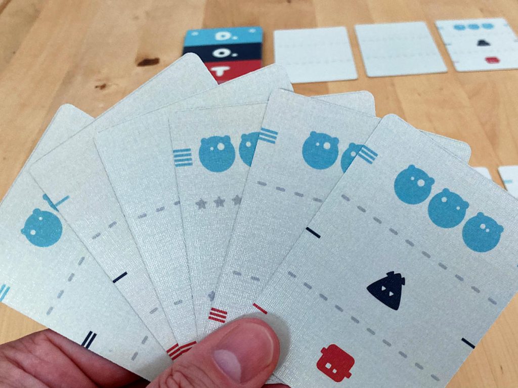 six cards from D.O.T fanned out